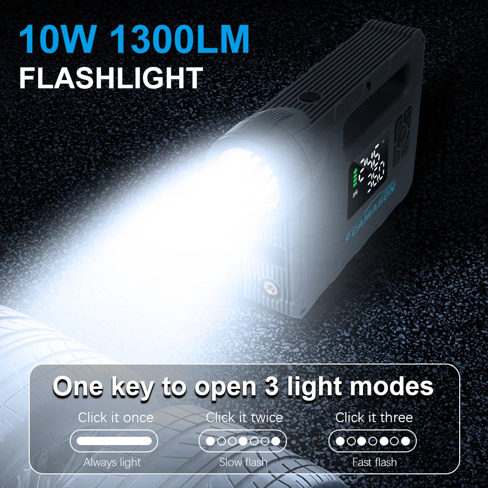 Camason 5 In 1 Car Jump Starter With Air Compressor