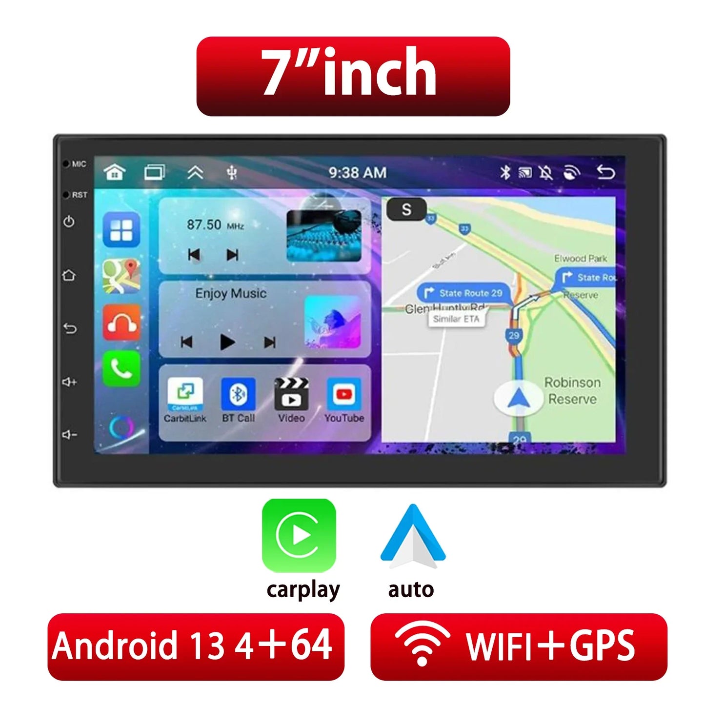 ESSGOO 2 Din Android Car Radio Carplay 7 9 10 Inch Car Multimedia Video Player Stereo Radio GPS For Tesla Style Nissan Hyundai