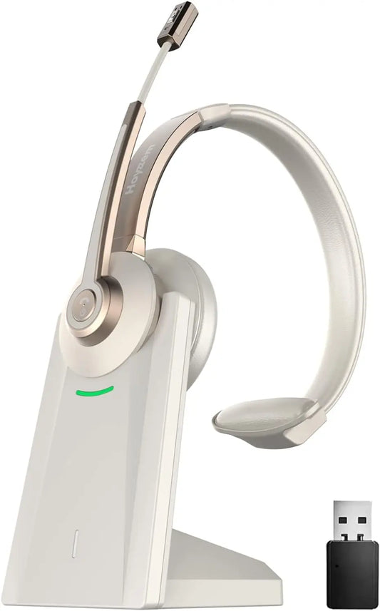 Wireless Bluetooth Headset With Noise Canceling Microphone And USB Dongle