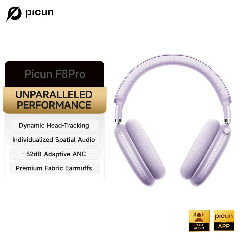Picun F8 Pro ANC Headphones Head Tracking 3D Spatial Audio