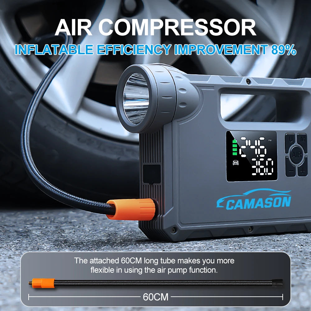 Camason 5 In 1 Car Jump Starter With Air Compressor