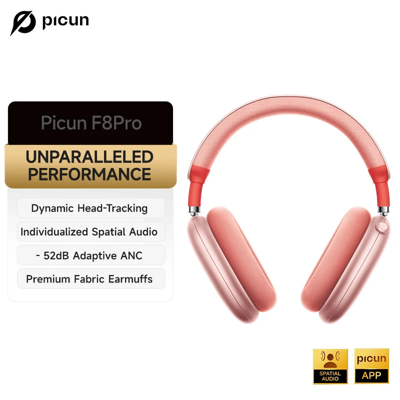 Picun F8 Pro ANC Headphones Head Tracking 3D Spatial Audio