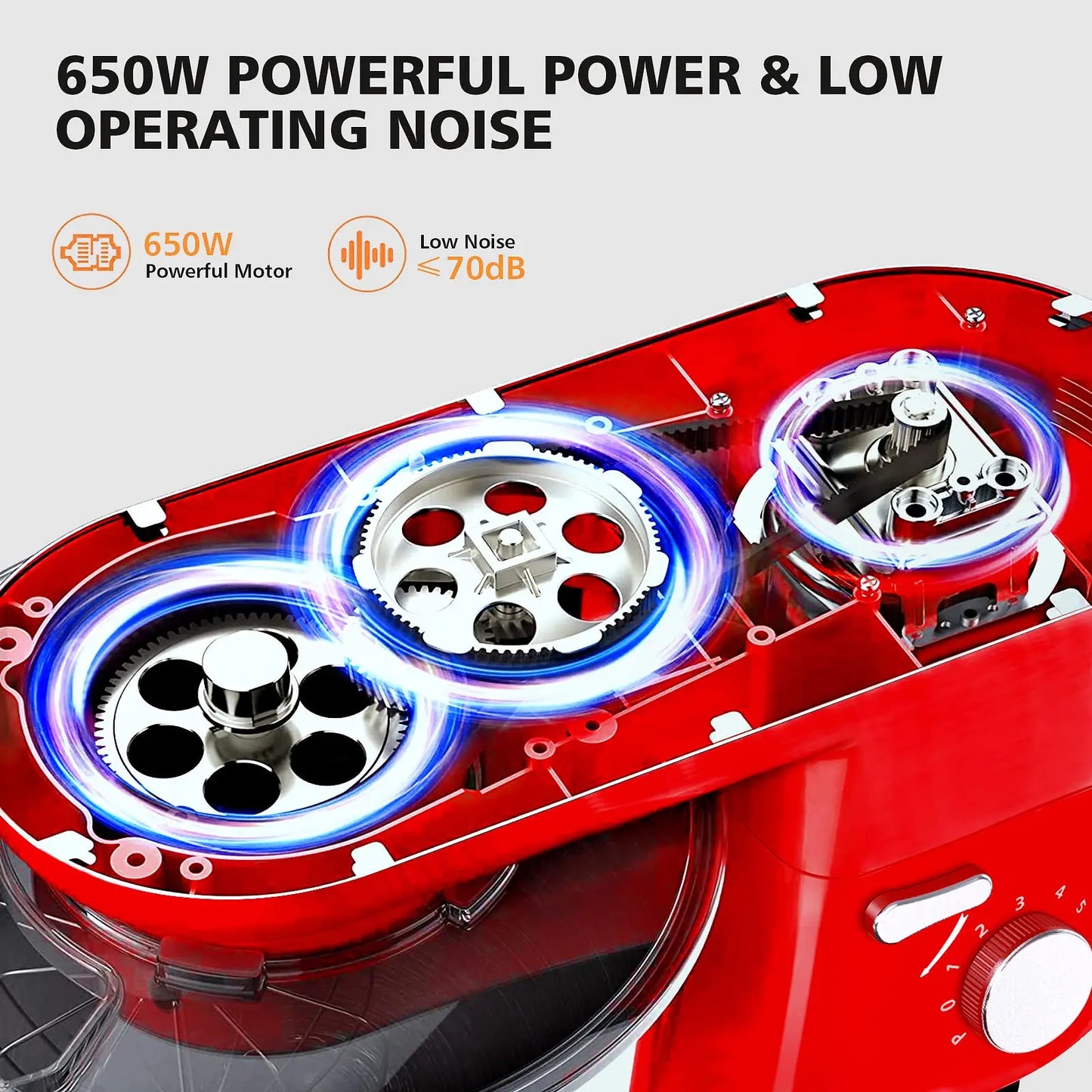 Cheftronic Stand Mixer Tilt-Head 650W with Milk Frother