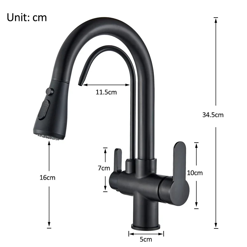 Rozin PremiumGrade Kitchen Faucet HighPerformance PullOutWaterFiltrationSystem Tap Three Way