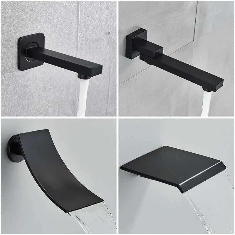 Quyanre Concealed In Wall Shower Faucet Set With Tub Spout