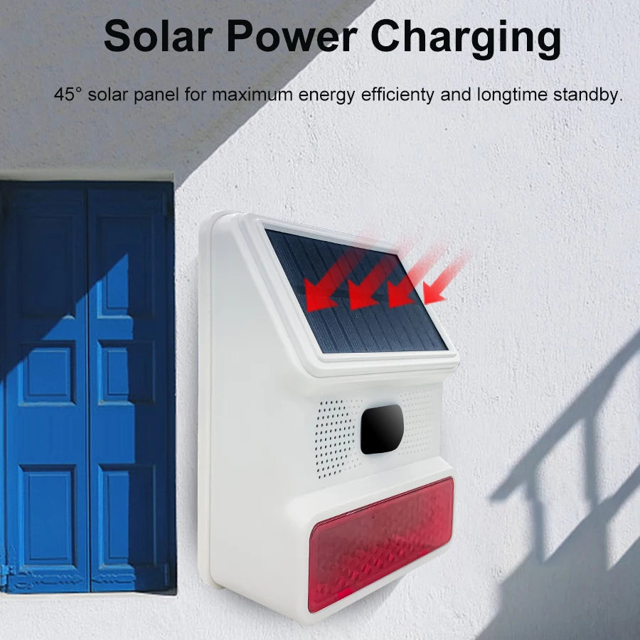 PGST Outdoor Solar Sound And Light Alarm With Motion Sensor 100dB 433MHz