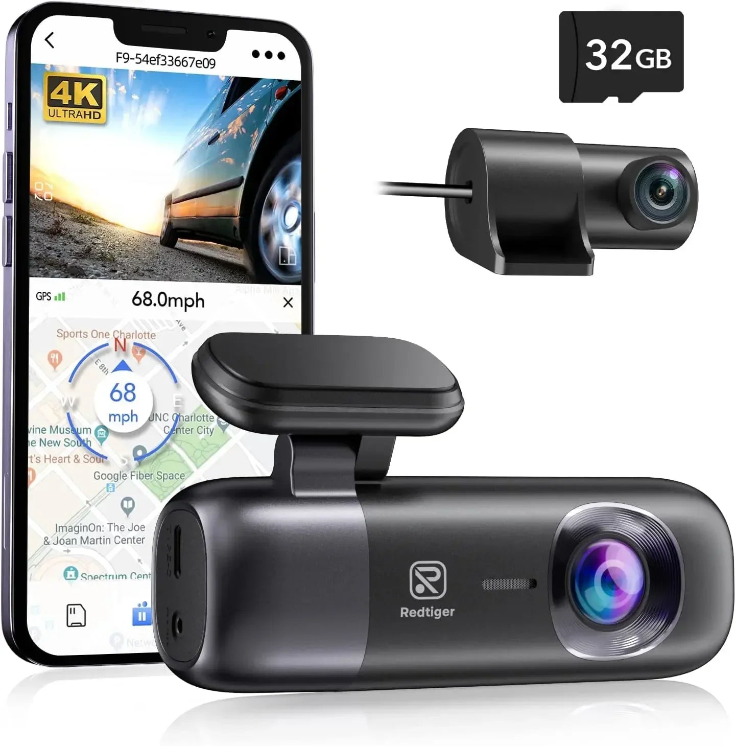 Redtige Dash Cam 4K Front Rear GPS WiFi App Control