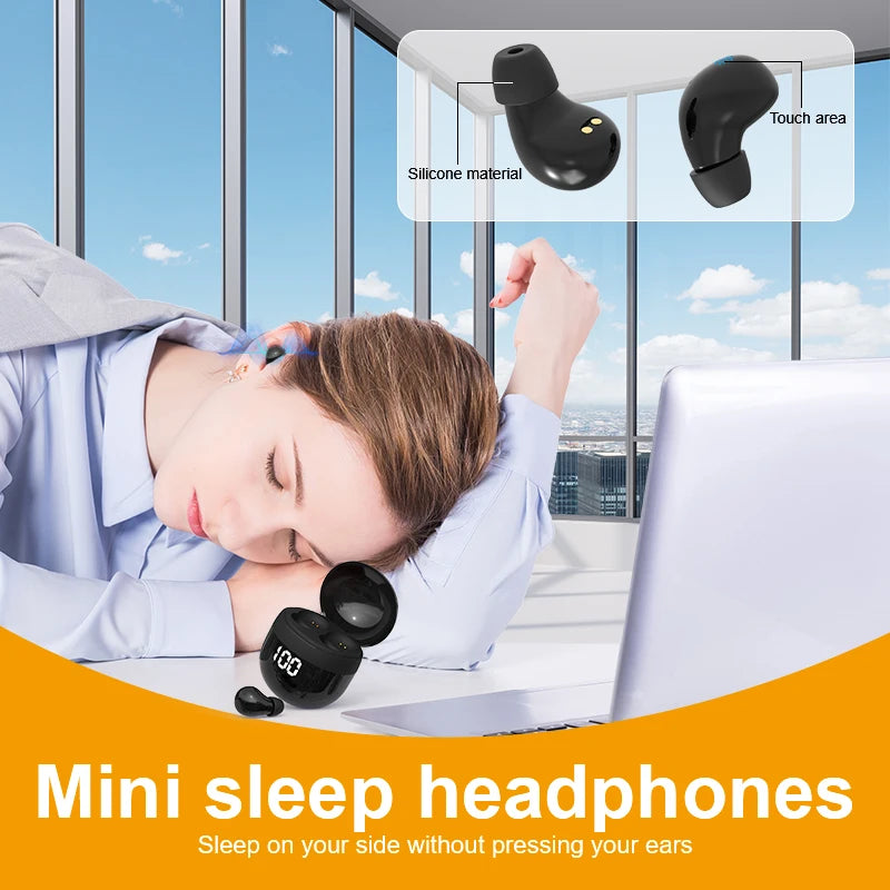 SK18 Heavy Bass Headphones Wireless Bluetooth Earphones Sleeping Headset With Mic Noise Reduction Mini Earbuds For Xiaomi Redmi