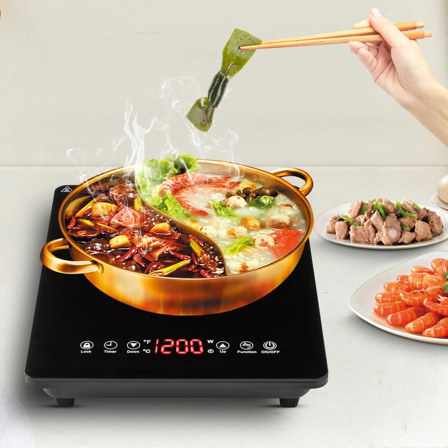 Sweetmile 1800W Induction Cooktop Low Noise Hot Plate Slim