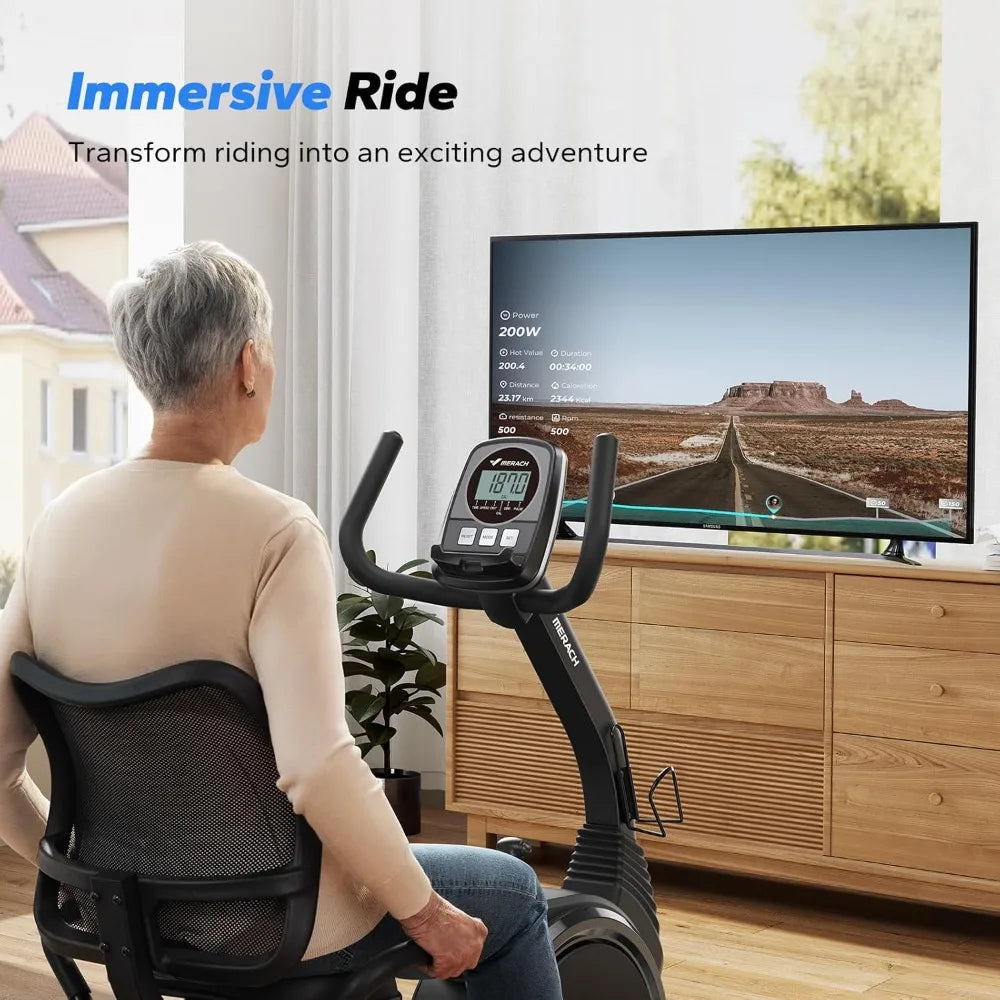 Magnetic Recumbent Exercise Bike With Bluetooth App LCD HR