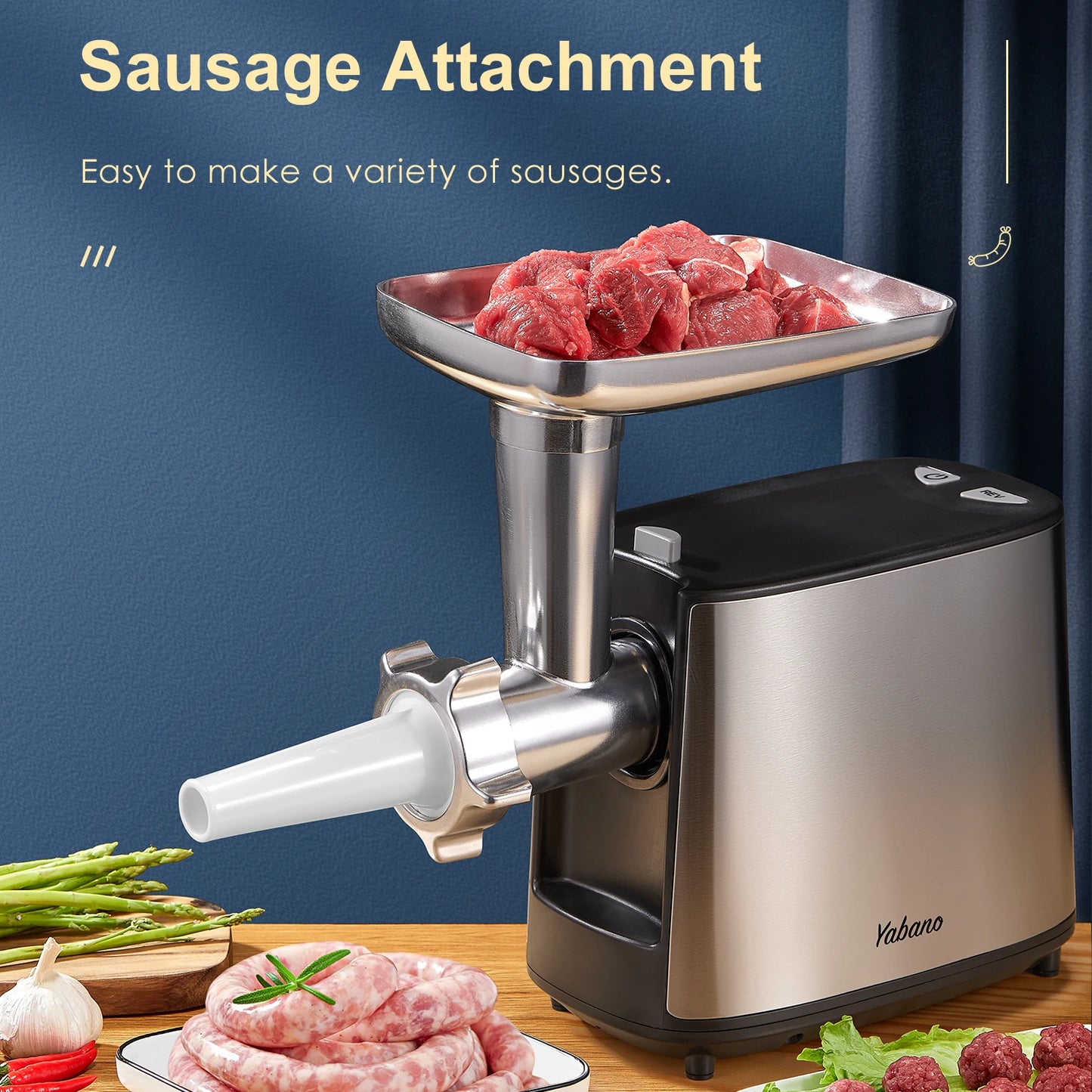 Yabano Electric Meat Grinder Mincer Sausage Kubbe Kit