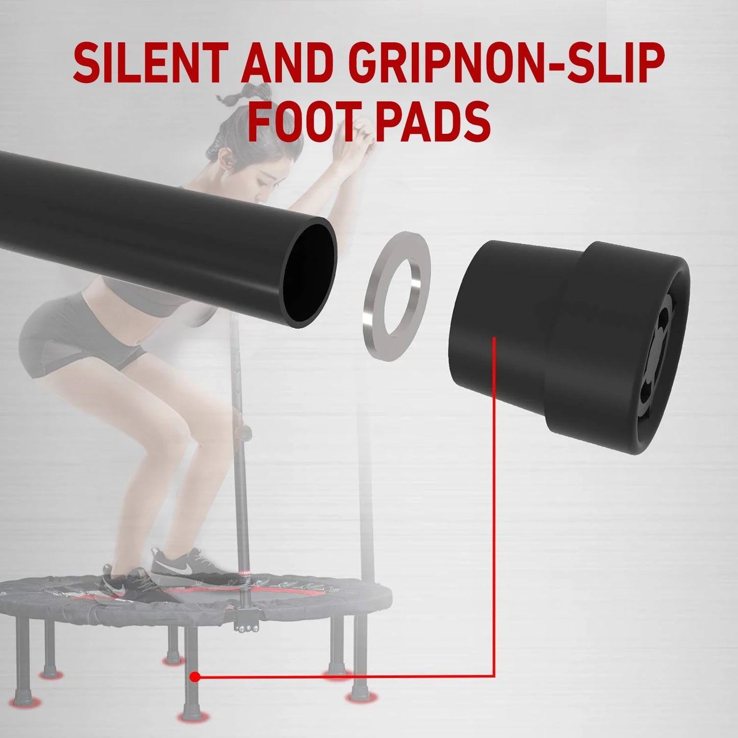 Hign-concerned Folding Trampoline For Indoor Fitness With Handle