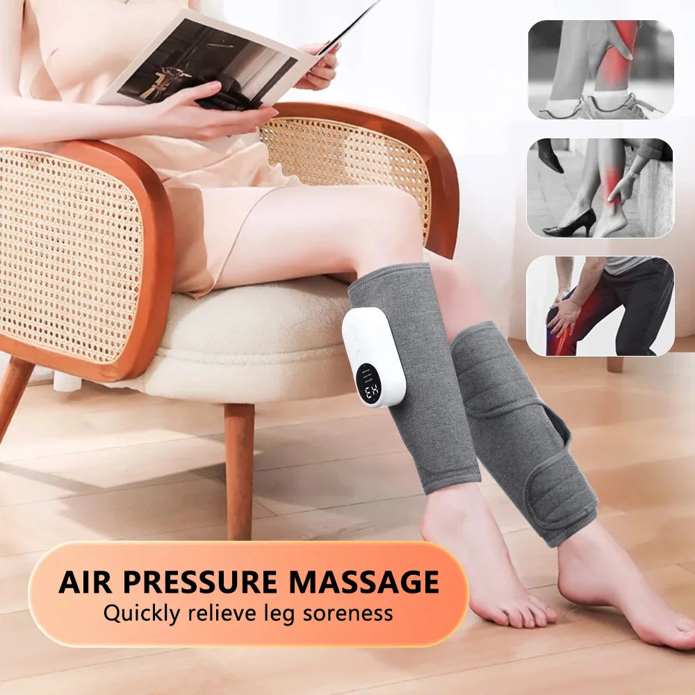 Smart Heated Leg Massager With Wireless Air Compression USB Rechargeable