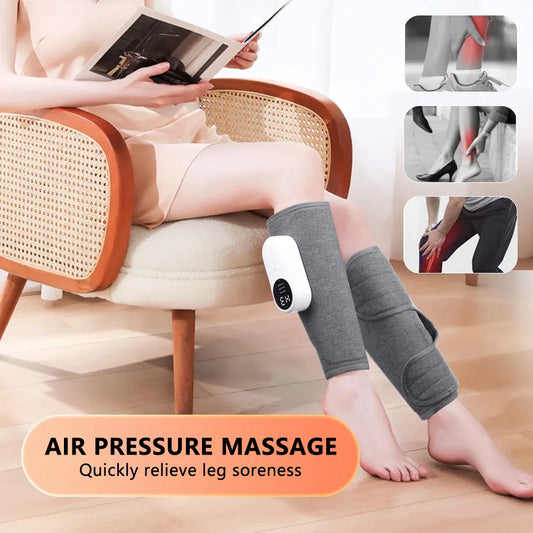 Smart Heated Leg Massager With Wireless Air Compression USB Rechargeable