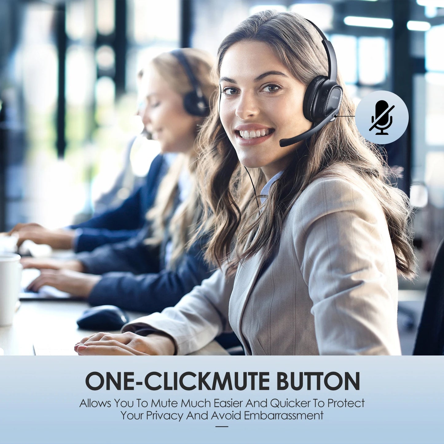 Siindoo JH101 Wireless Call Center Headset With Mic