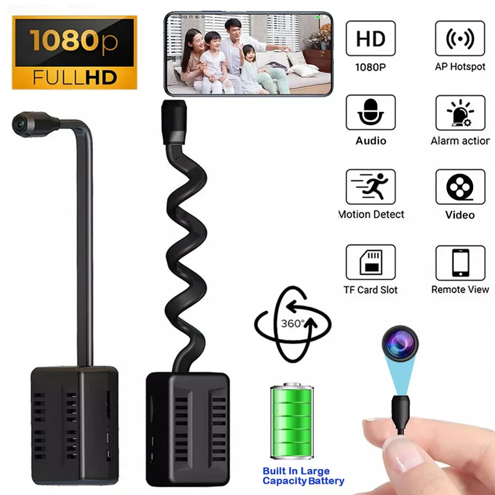 Mini WiFi Nanny Cam With Motion Detection 1080p Baby Monitor