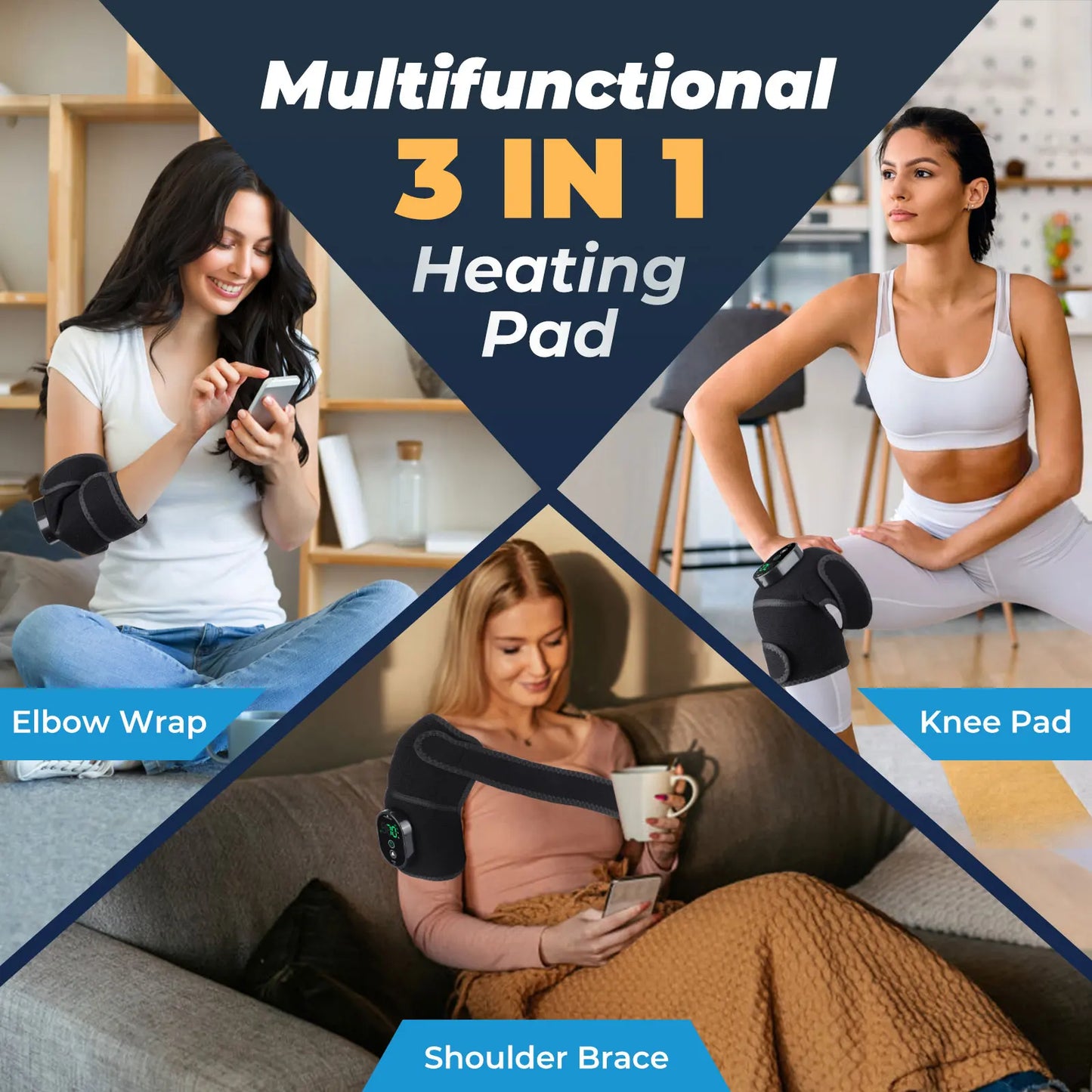Hailicare Wireless Heating Knee Brace For Pain Relief