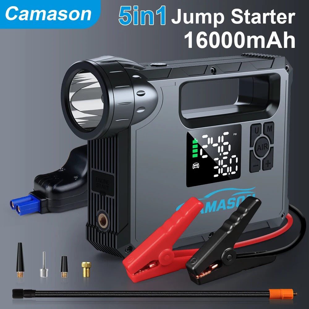 Camason 5 In 1 Car Jump Starter With Air Compressor