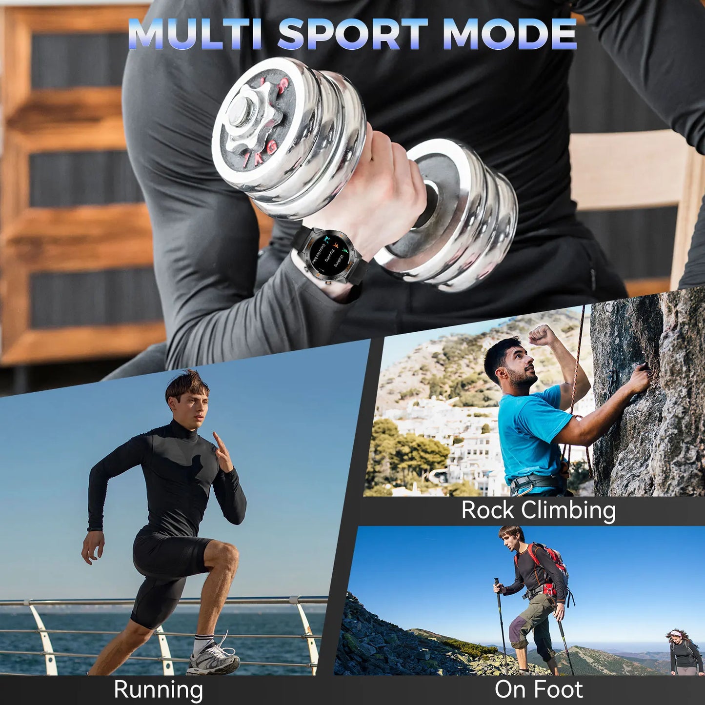 LaNikar Military Smartwatch For Men With Heart Rate SpO2