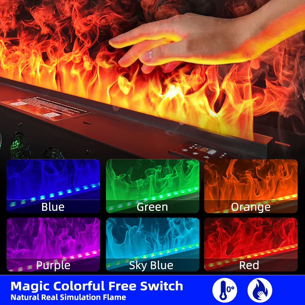 Water Vapor Fireplace Simulated 3D Flame With App Control Humidifier