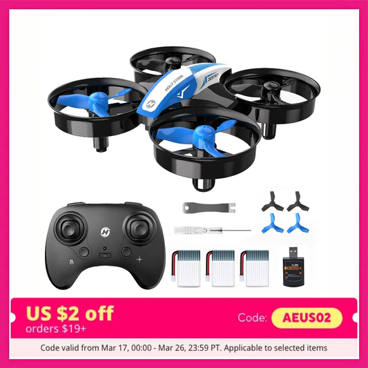 Holy Stone Nano Drone For Kids Indoor RC Quad 3 Batteries