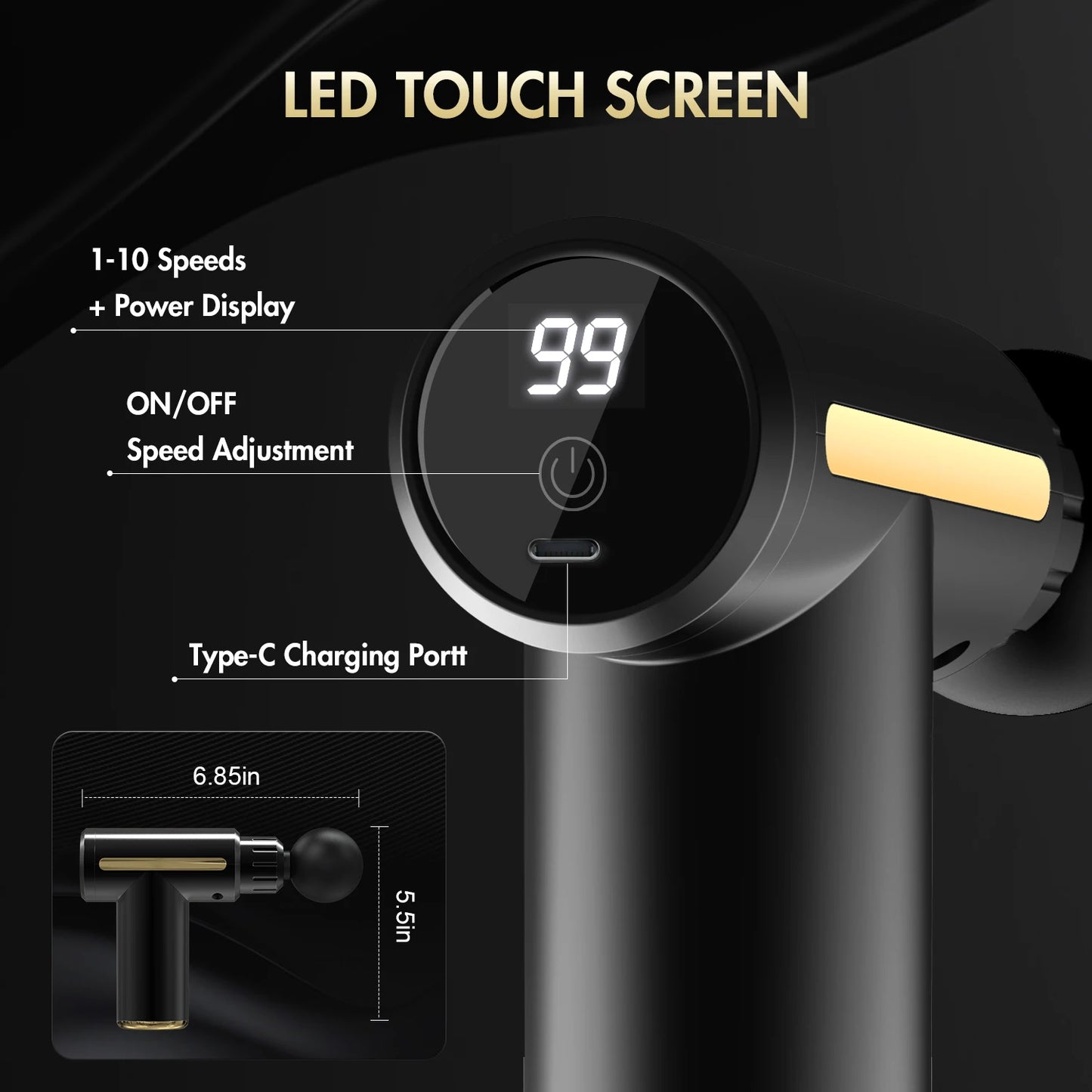 Sejoy Deep Tissue Massager Gun Handheld Fascia Pain Relief