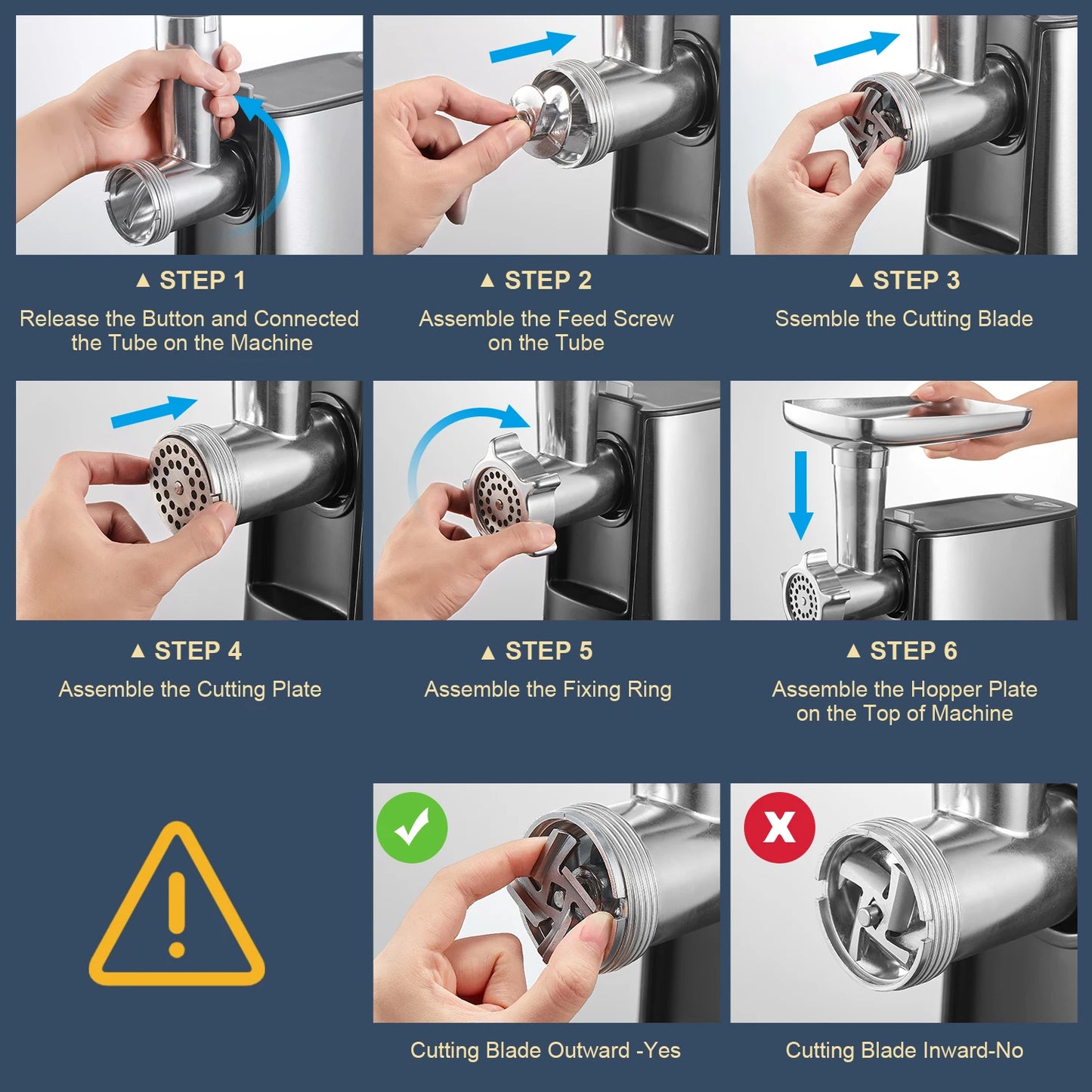 Yabano Electric Meat Grinder Mincer Sausage Kubbe Kit