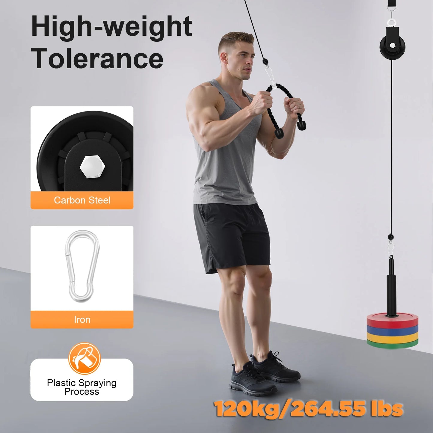 Cable Weight Pulley With Safety Ropes For Strength Training