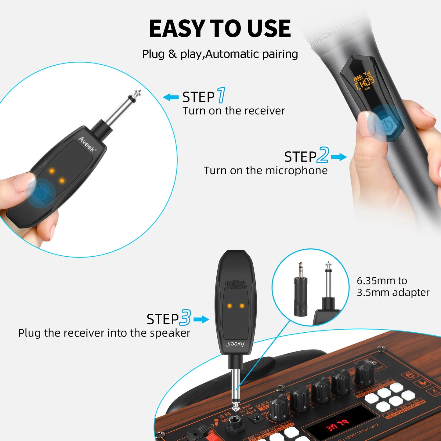 Aveek Wireless Karaoke Microphone For Parties Two Pack