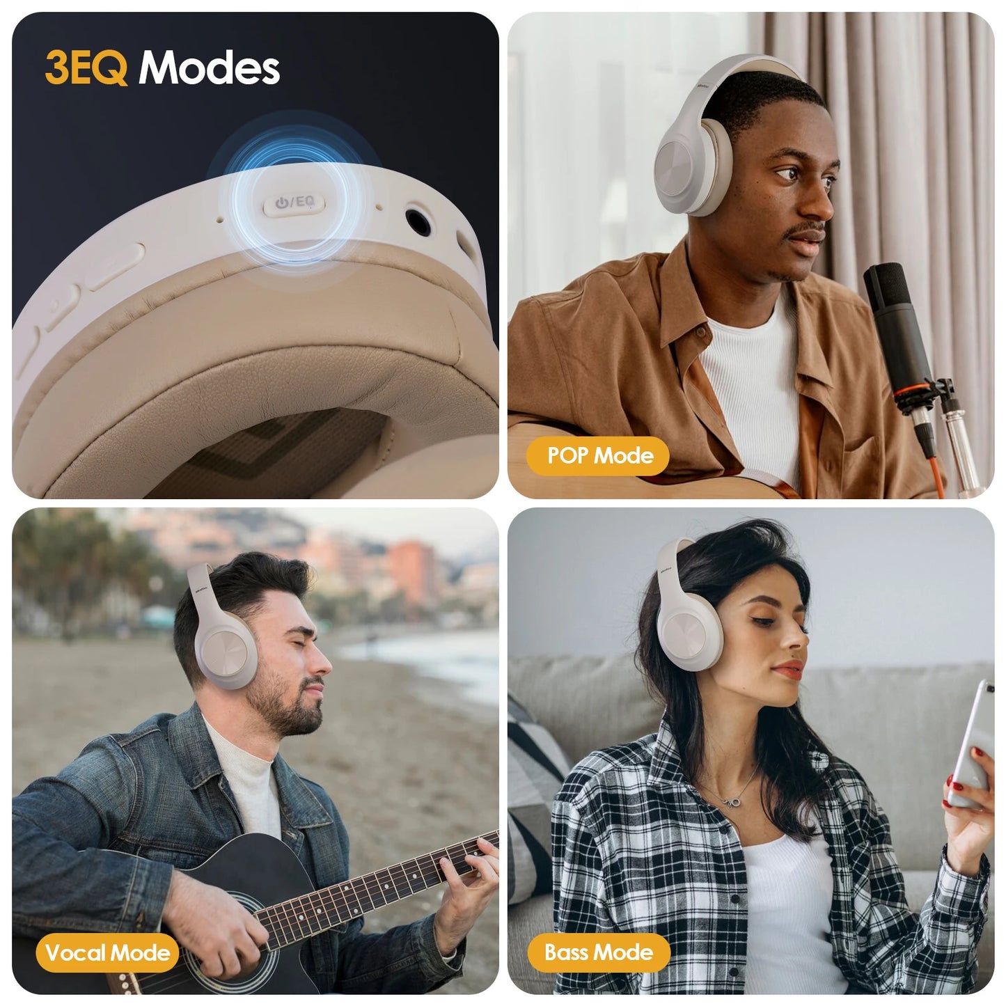 Siindoo JH923 Wireless Headphones Over Ear Bluetooth Mic