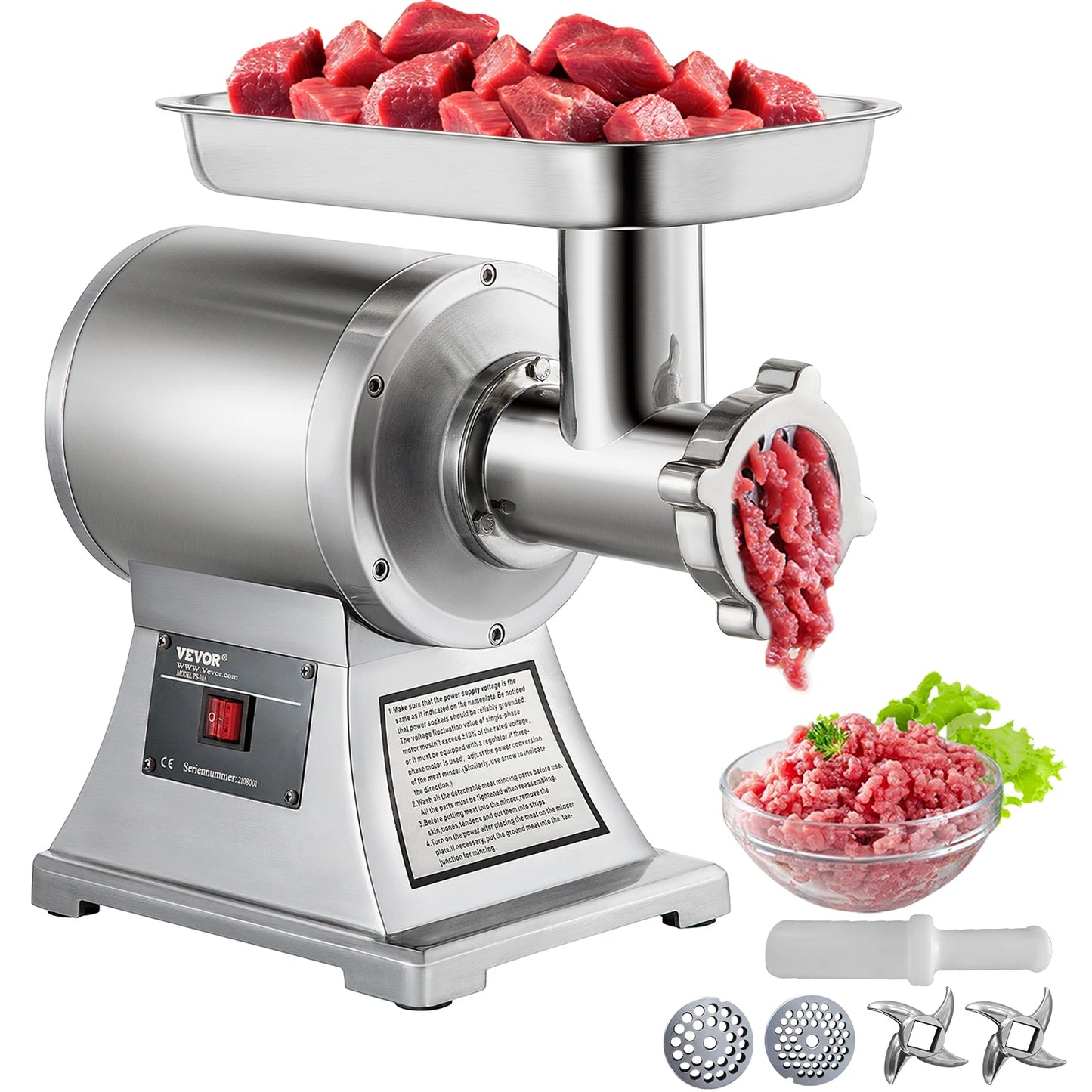 SucceBuy Electric Meat Grinder Mincer 250Kg Sausage Maker
