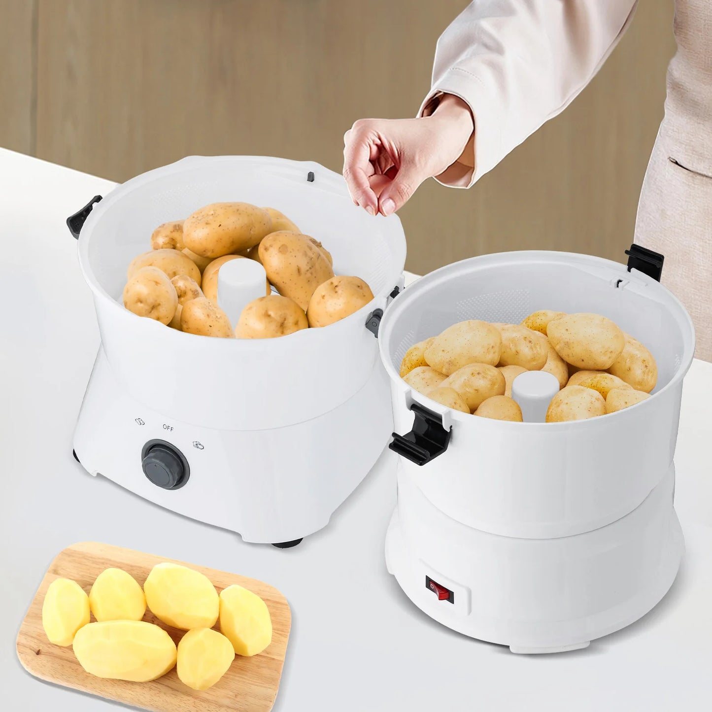 85W Electric Potato Peeler One Button Drive For Kitchens