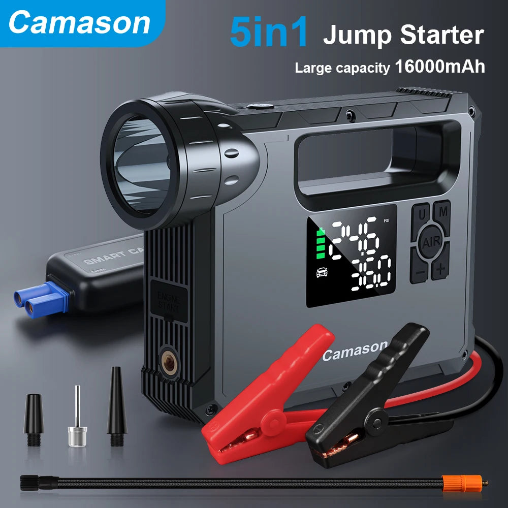 Camason 5 In 1 Car Jump Starter With Air Compressor
