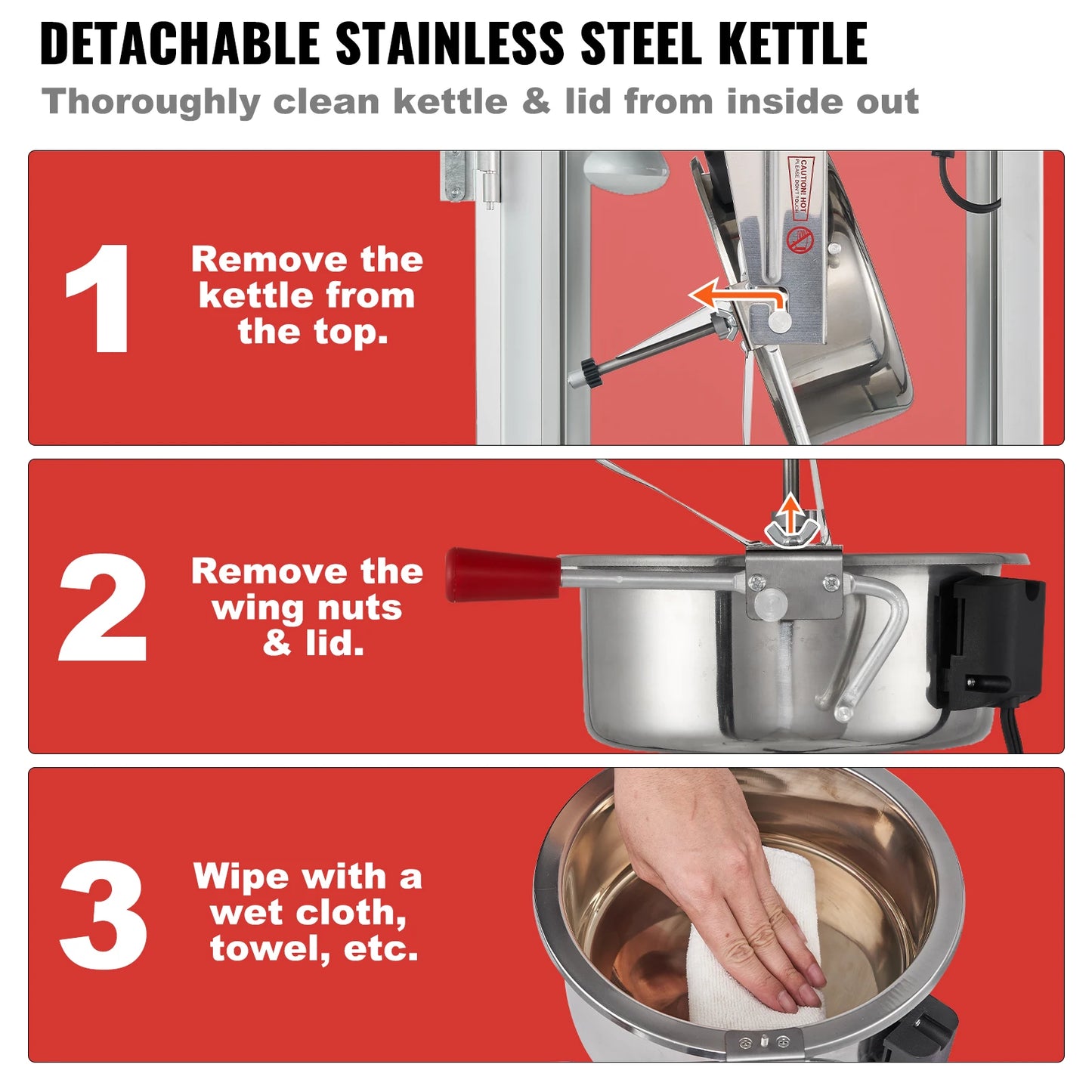 Succebuy Electric Popcorn Maker Commercial Popper Machine Stainless SUS304