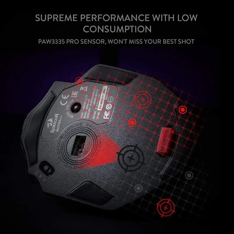 Redragon M686 Wireless Gaming Mouse 16000 DPI Dual Mode Battery