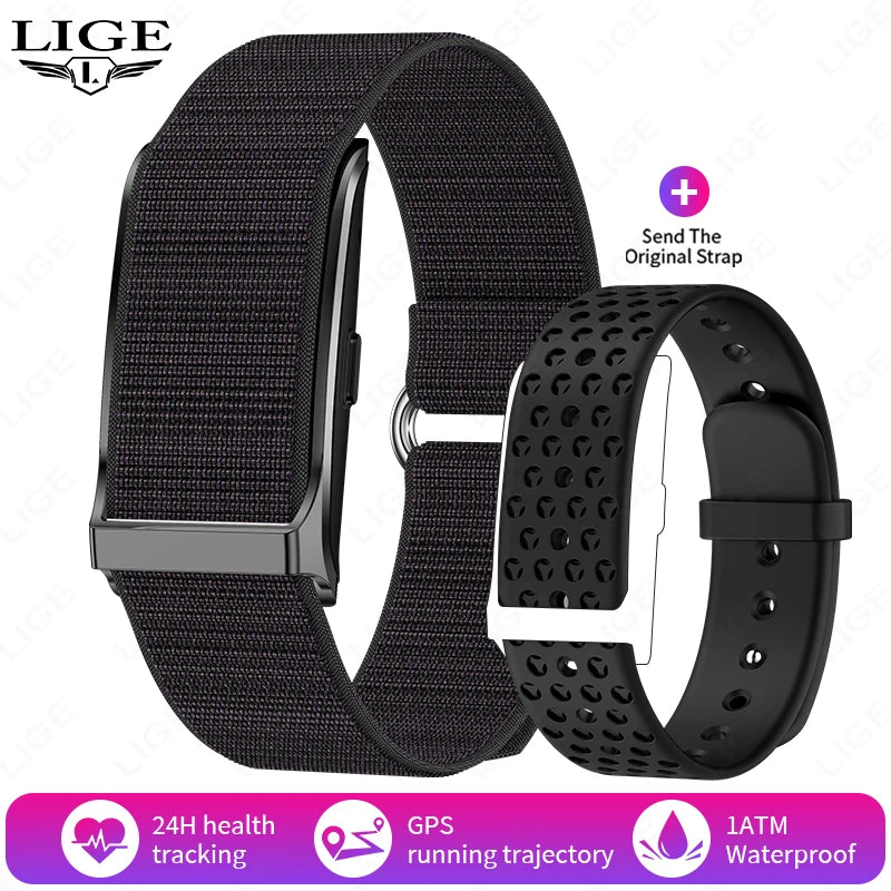 LIGE New No screen Smart Watch 20-day Ultra-long Use Time 24hours Blood Oxygen Blood Pressure Monitoring Sports Smart Bracelet