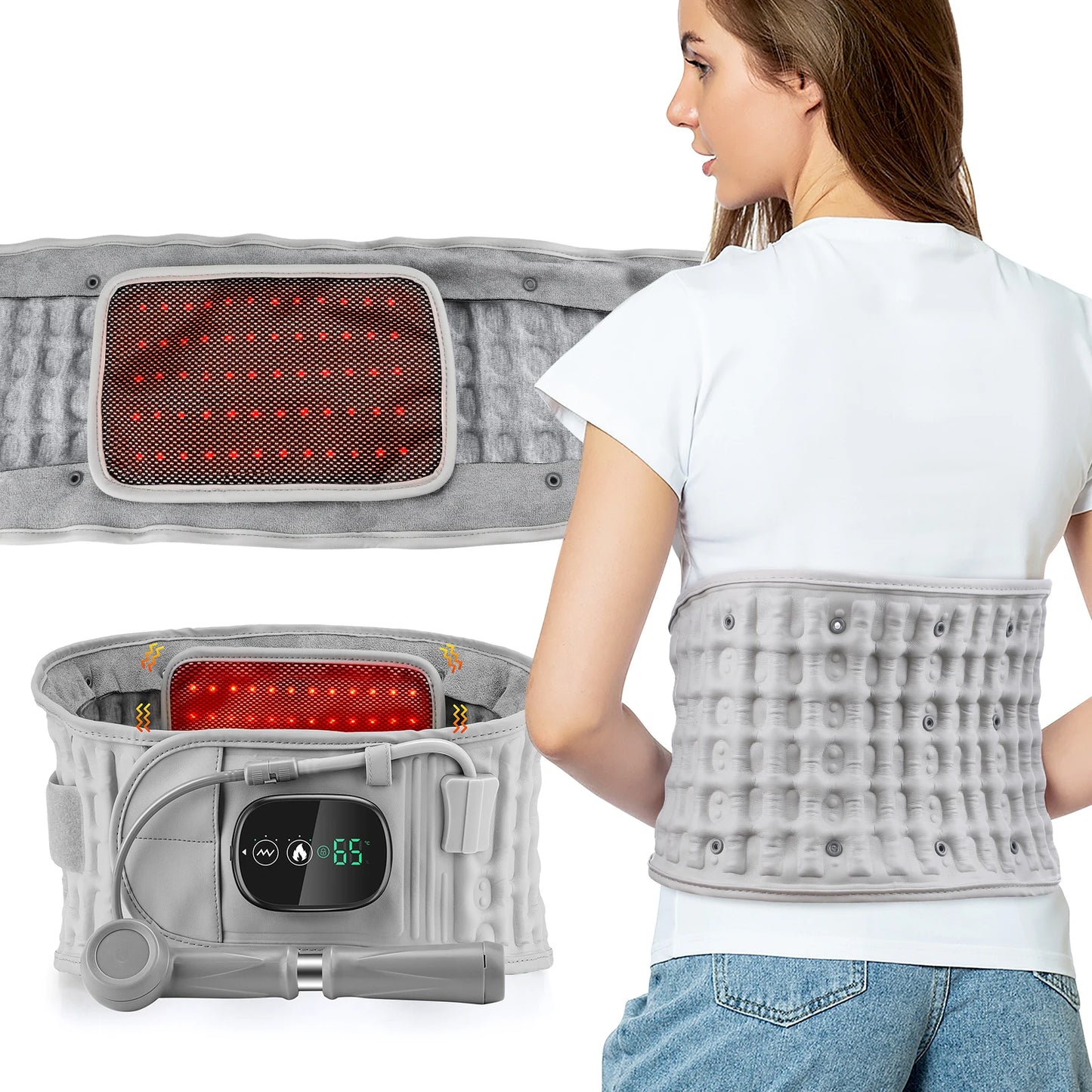 DeMoce Inflatable Lumbar Decompression Belt With Heated Massage