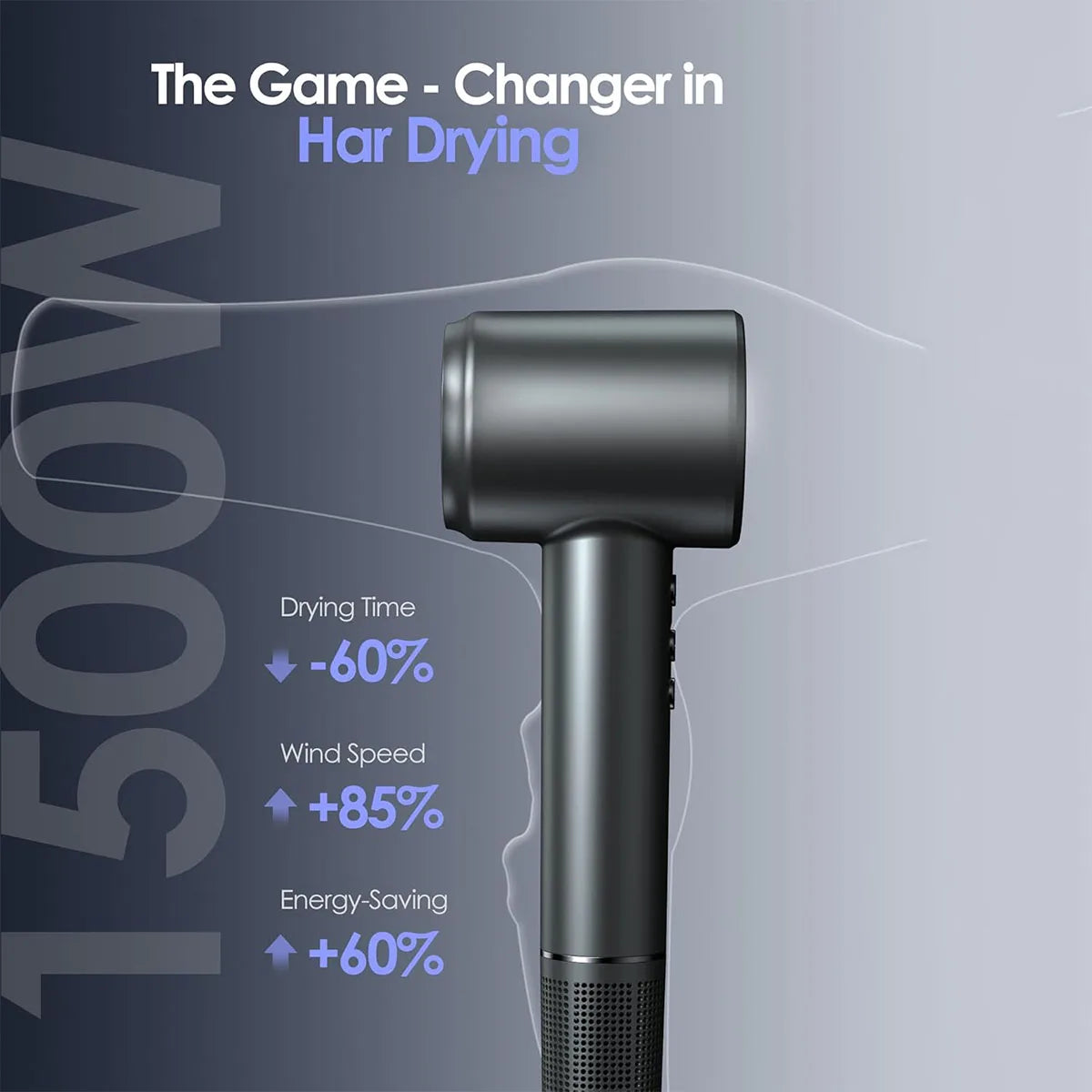 BOPCAL 120000RPM High Speed Hair Dryer Brushless Motor Negative Ions