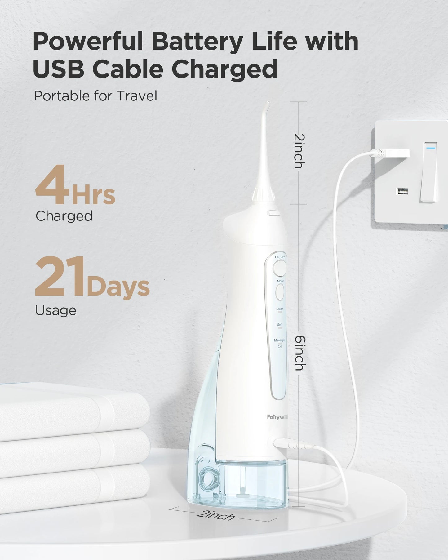 Fairywill Water Flosser and Electric Toothbrush Portable Oral Care