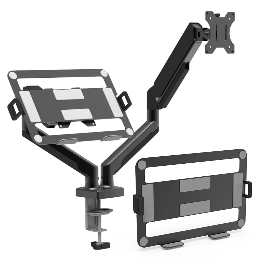 Dual Monitor Stand with C Clamp Monitor Desk Mount Holds Up To 19.8lbs Monitor Arm Desk Mount for 13 To 32 Inch Computer Screens