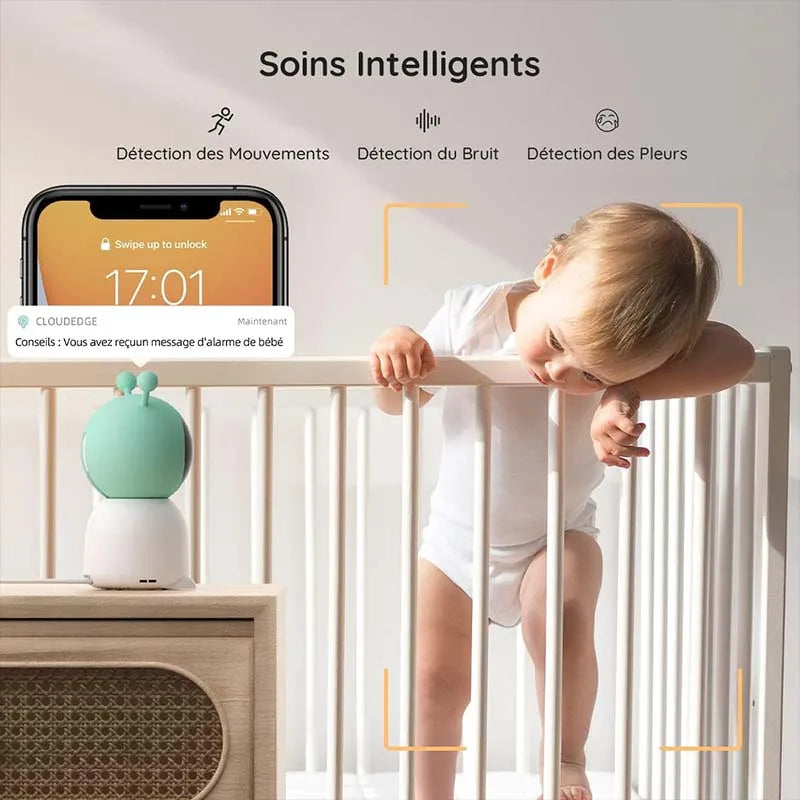 BOIFUN 2K Baby Monitor Camera With App Control And Tracking