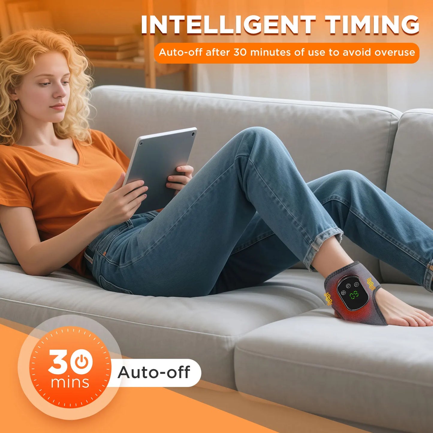 PASTSKY Electric Foot Massager With Ankle Vibration And Heat