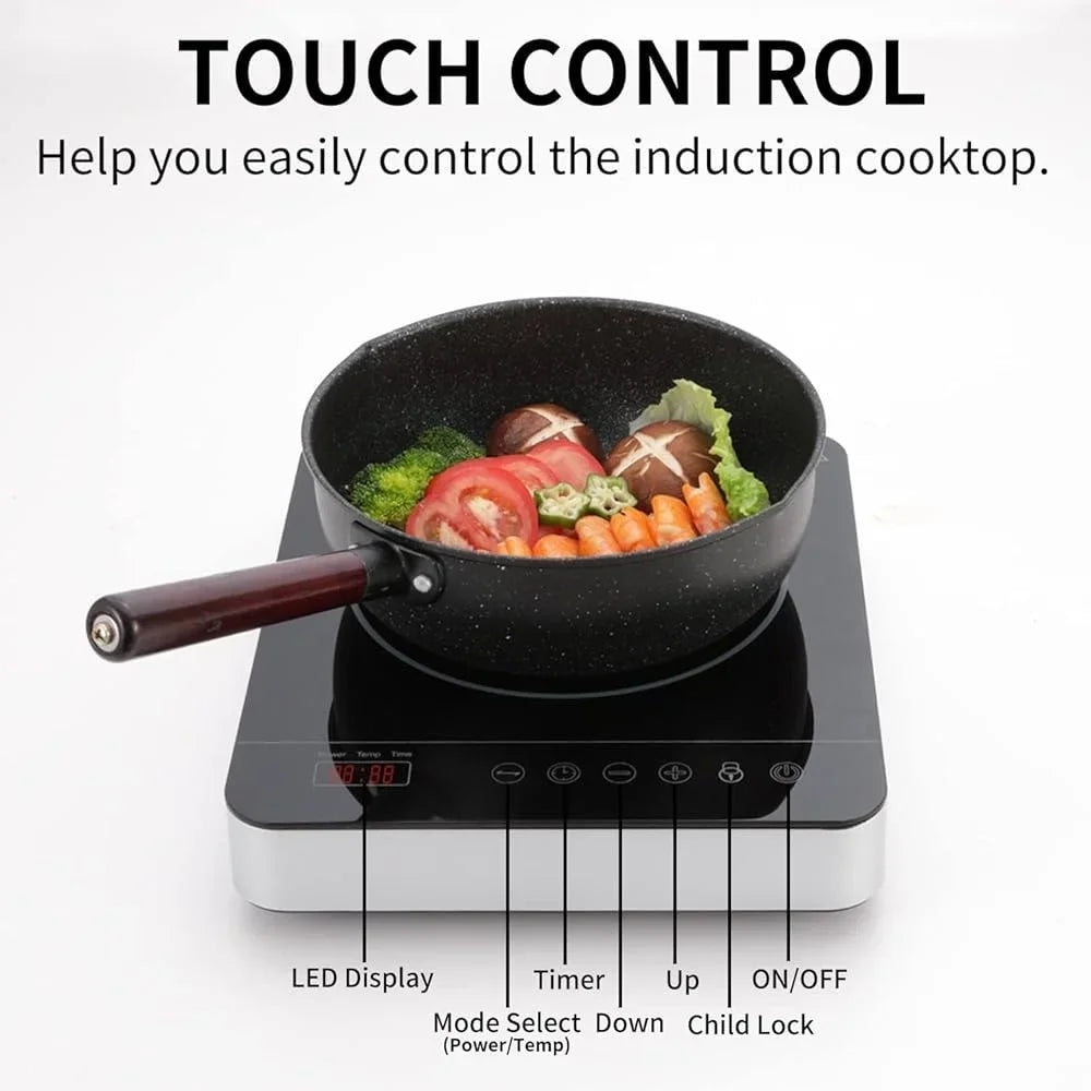 XMSJCooker Induction Cooktop 1800W Portable Single Burner