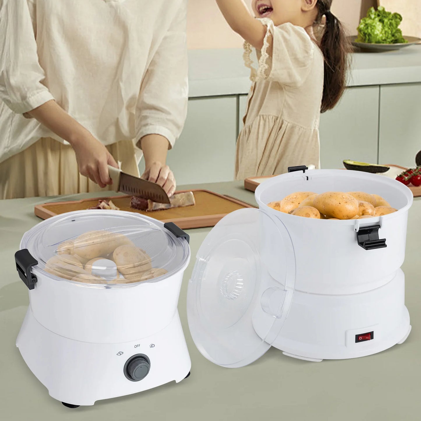 85W Electric Potato Peeler One Button Drive For Kitchens