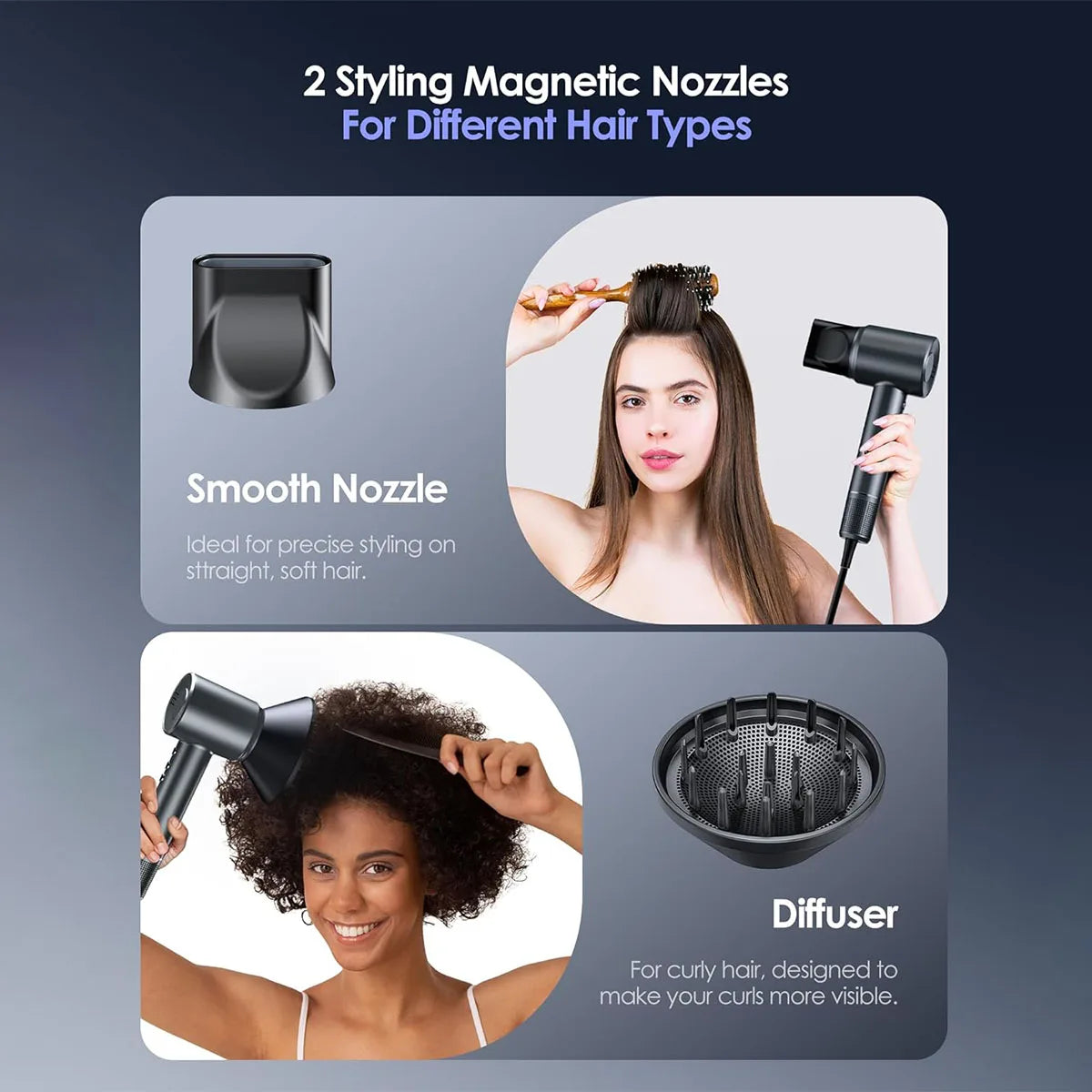BOPCAL 120000RPM High Speed Hair Dryer Brushless Motor Negative Ions