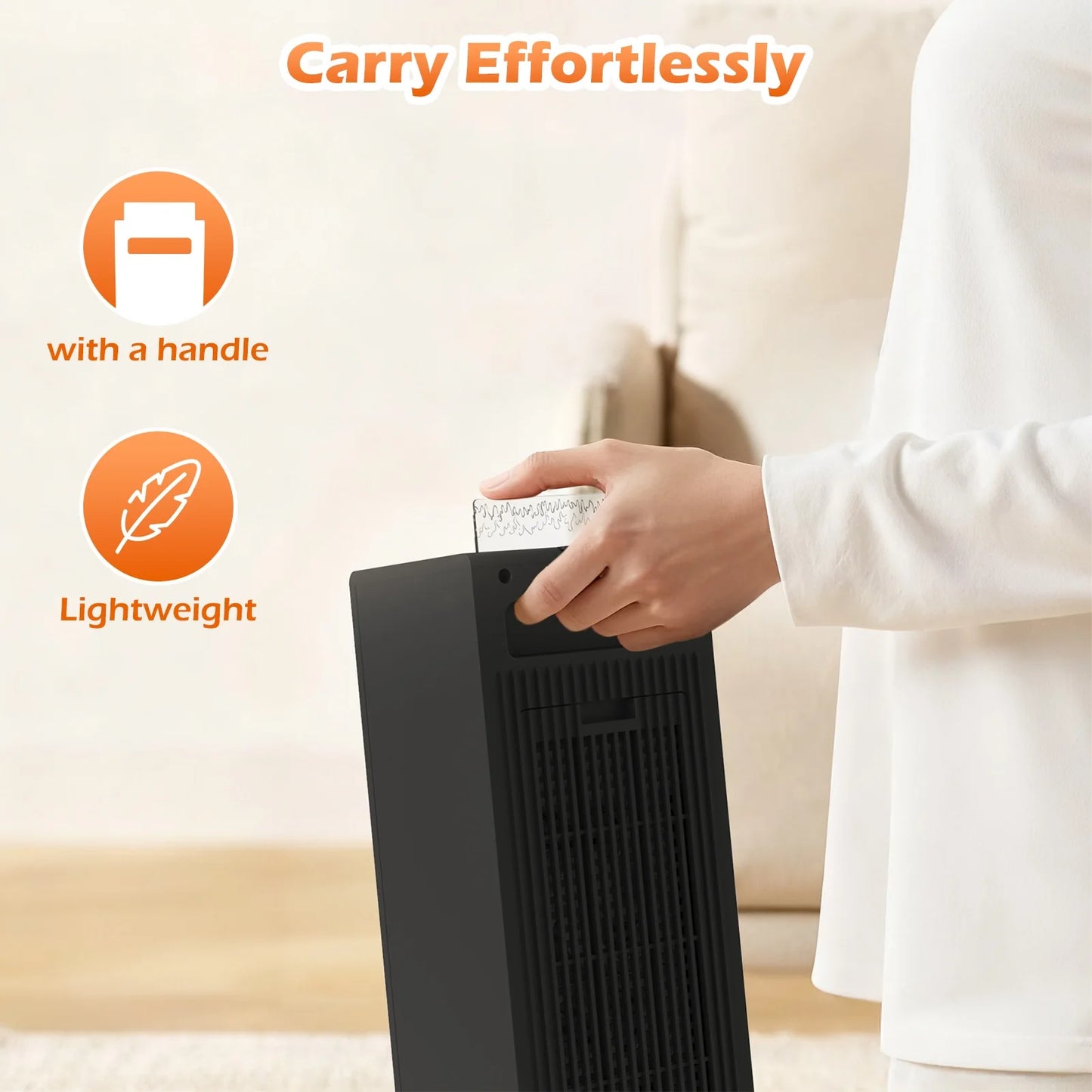 1500W Electric Tabletop Heater With 3D Flame Effect