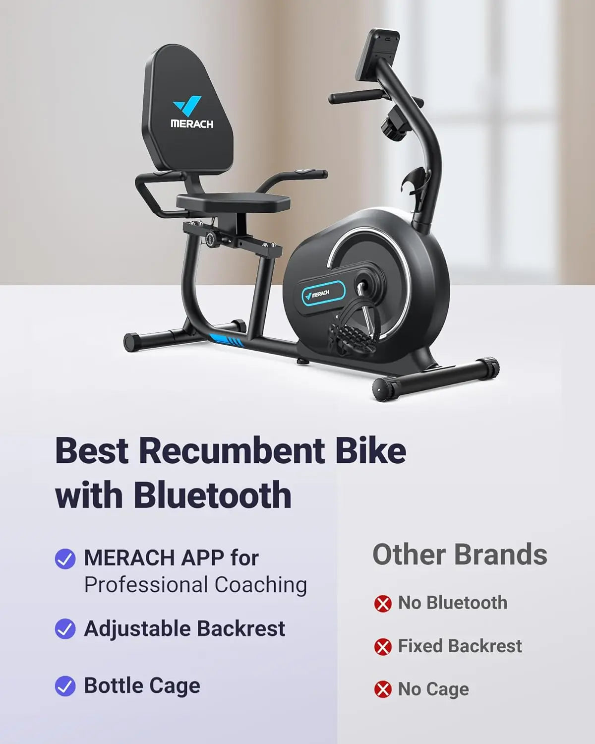 XMSJ Recumbent Exercise Bike With Smart Bluetooth Tech