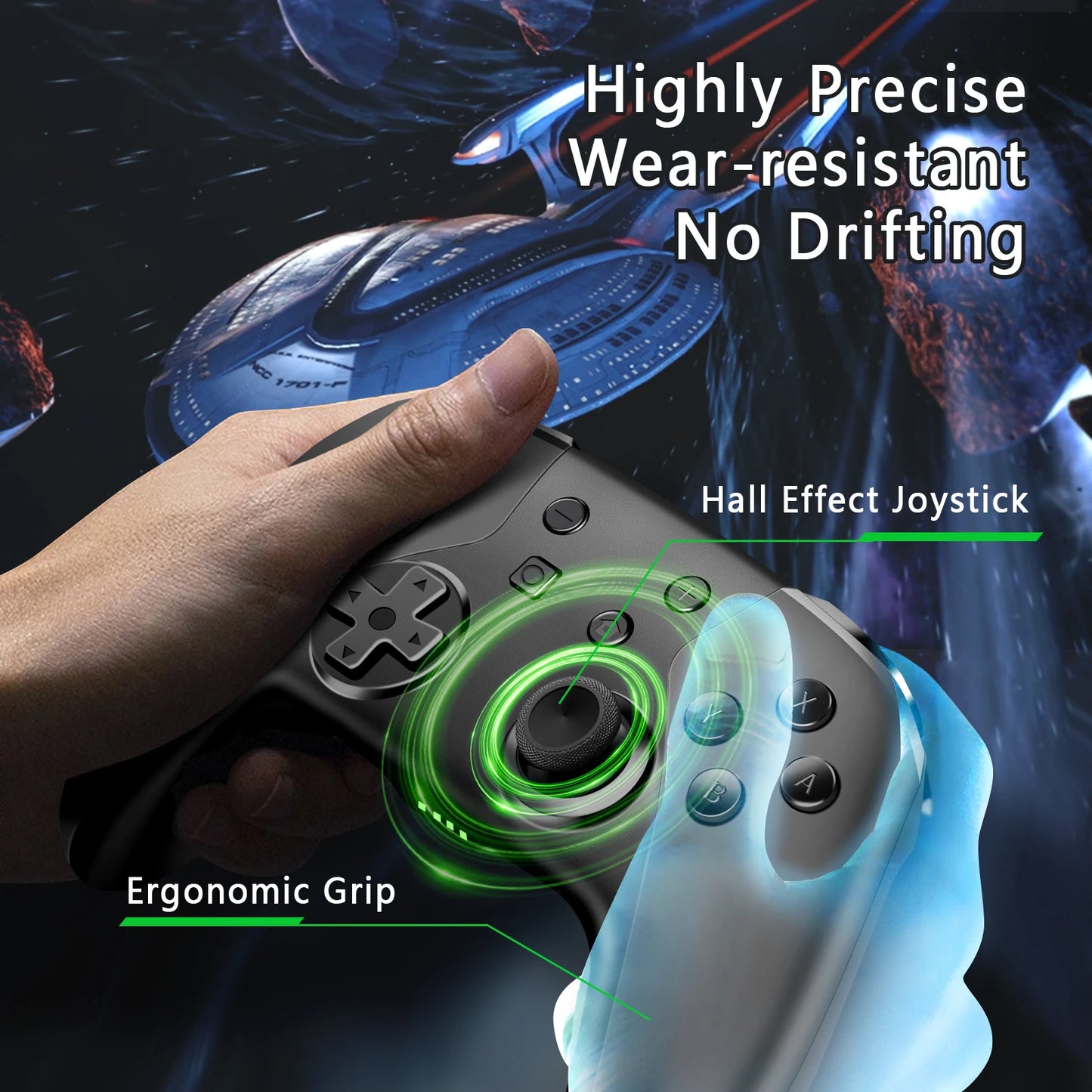 AceGamer Hall Effect Wireless Controller For Nintendo Switch
