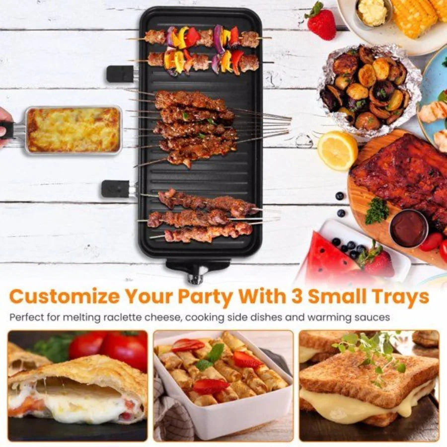 Hign Concerned 1500W Indoor Electric Grill 2 In 1 Nonstick