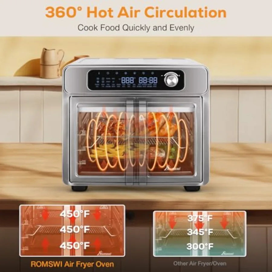 XMSJ French Door Air Fryer Toaster Oven Combo With Controls